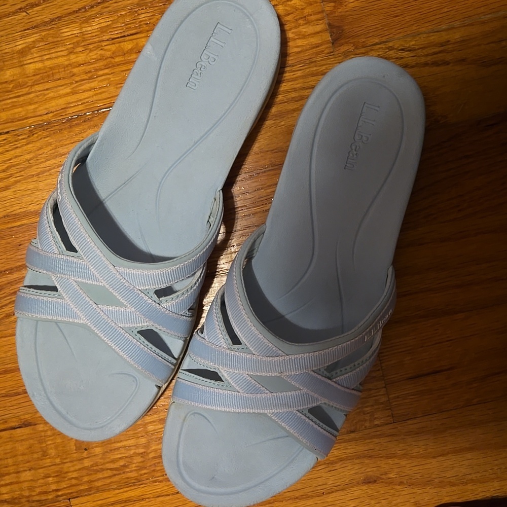 L.L. Bean Women's Light Blue Crisscross Sandals - Picture 2 of 3